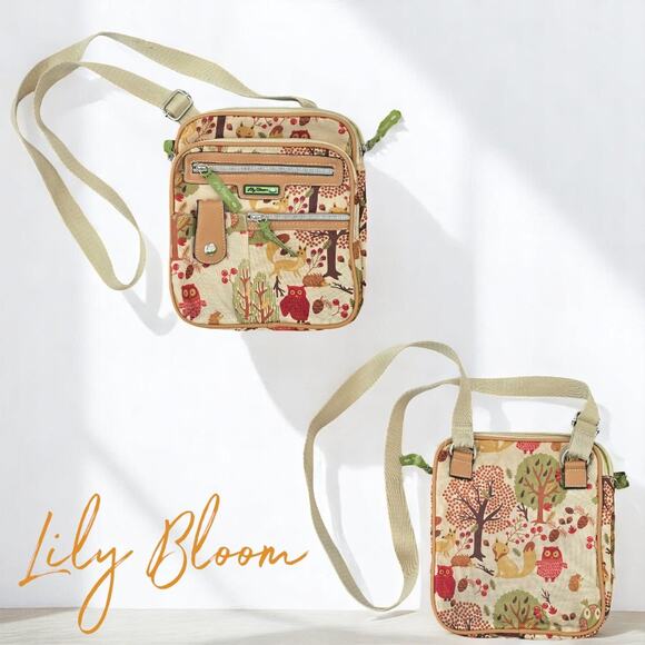 Women's Lily Bloom Owl Cross Body Purse Shoulder Bag - Picture 4 of 4
